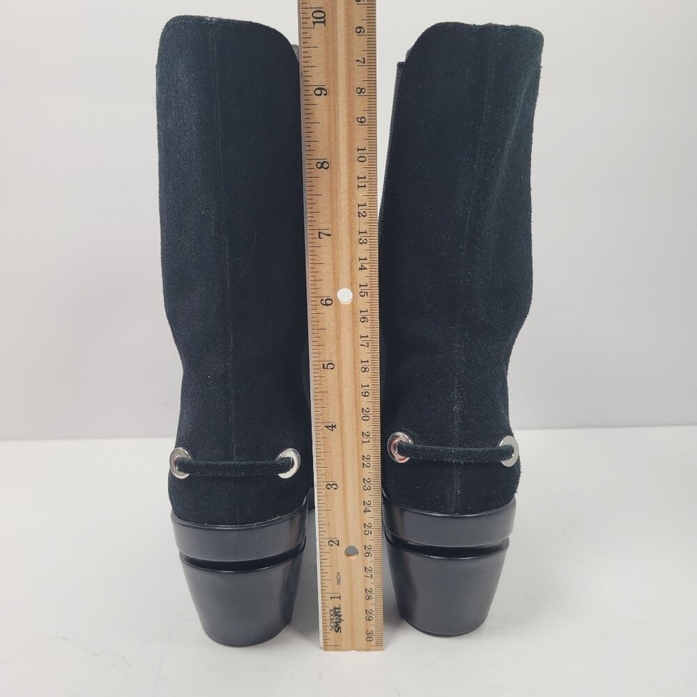 Cole Haan Nike Air Women's Black Suede Wedge Mid Calf Boots D20630 US Size 6B - Picture 10 of 12